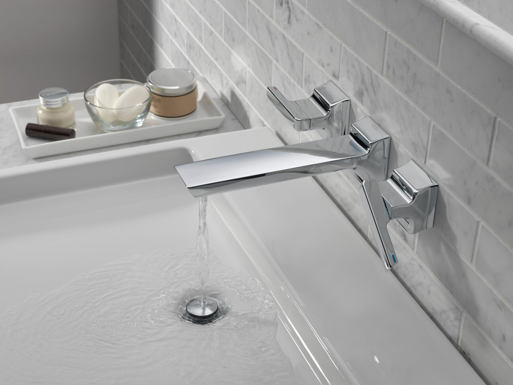 Two-Handle Wall Mount Bathroom Faucet Trim, image 2