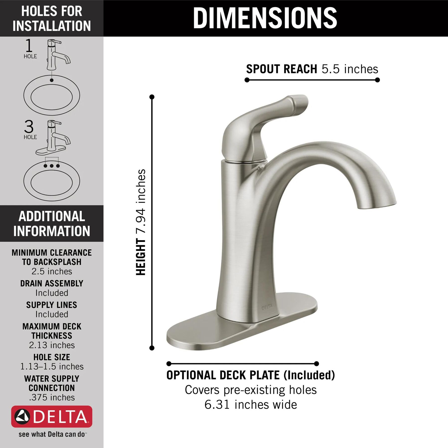 Single-Hole Bathroom Faucet (Recertified)