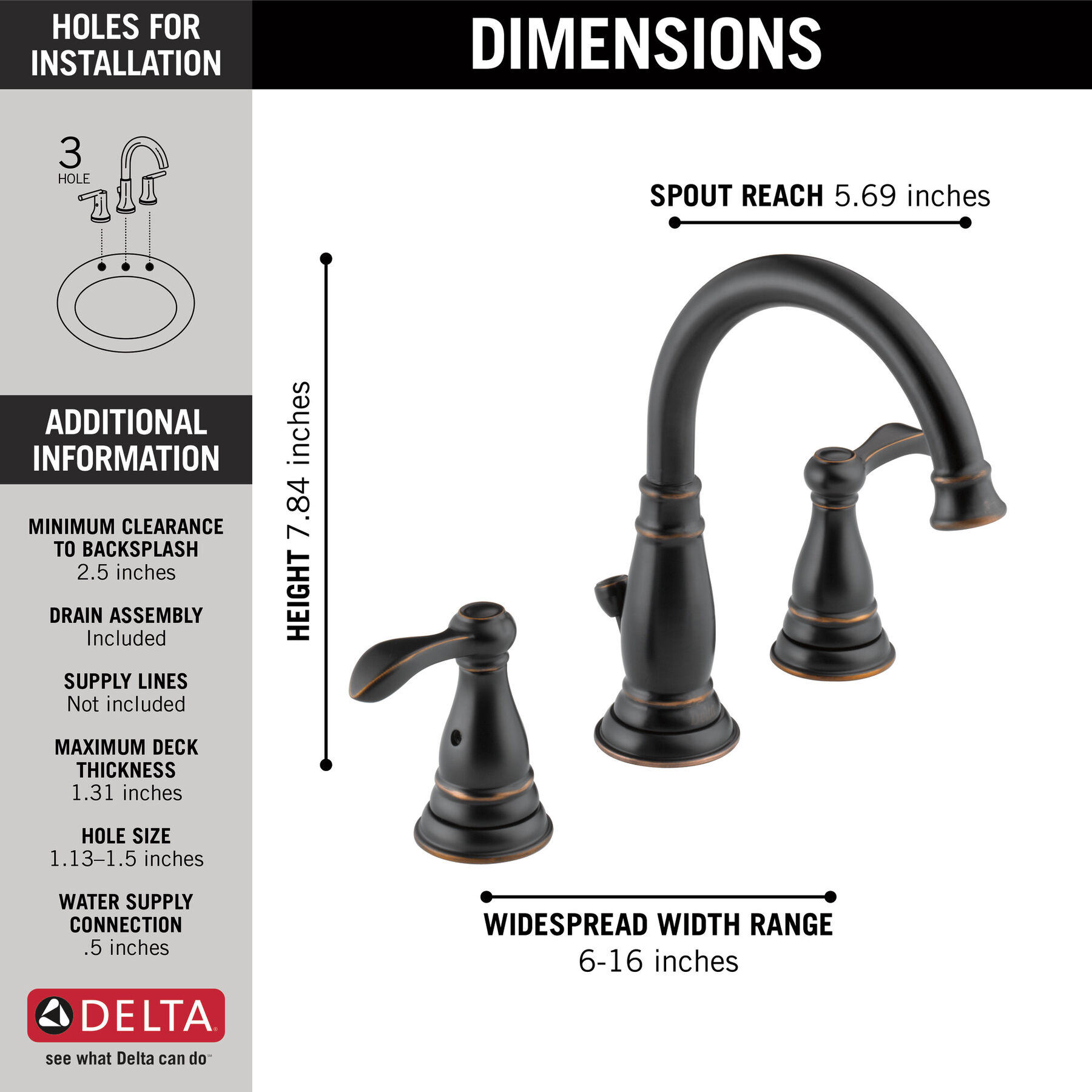 Two Handle Widespread Bathroom Faucet (Recertified)