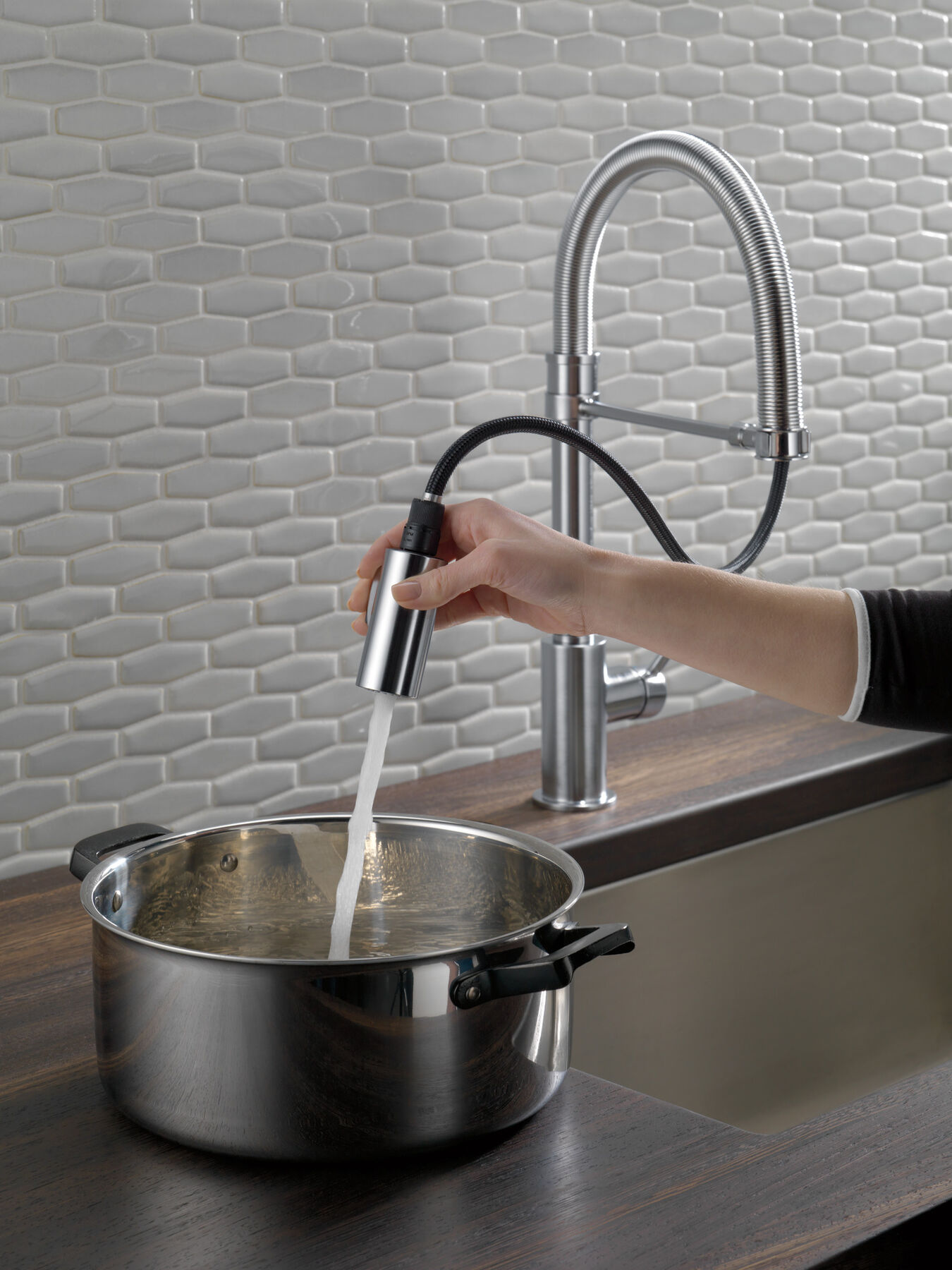 Single-Handle Pull-Down Spring Kitchen Faucet, image 5