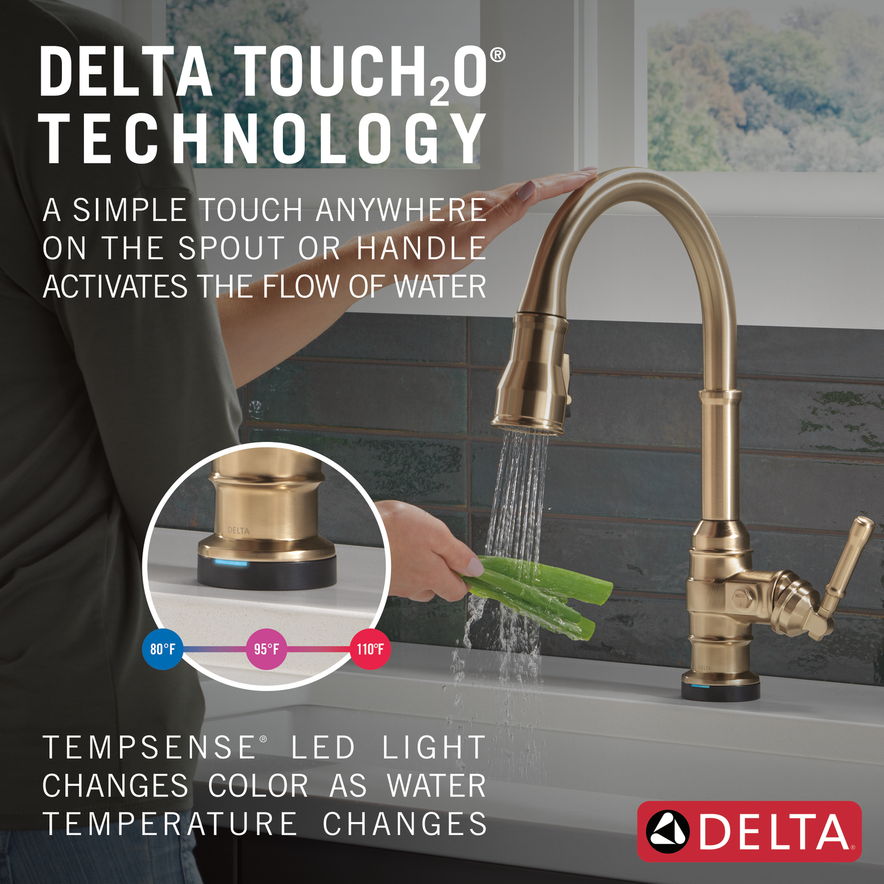 Touch<sub>2</sub>O® Technology Kitchen Faucet with Touchless Technology, image 13