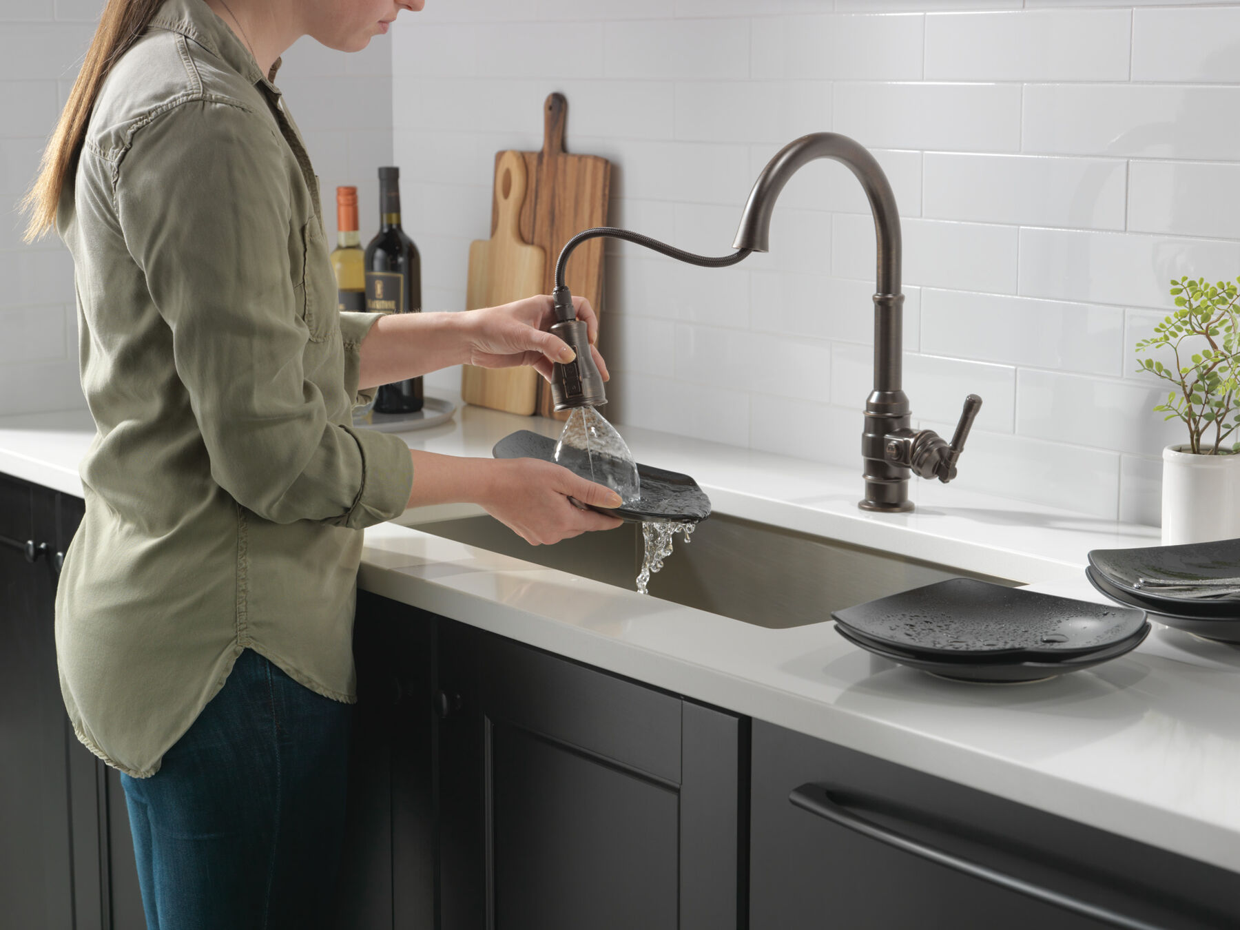 Single Handle Pull-Down Kitchen Faucet, image 6