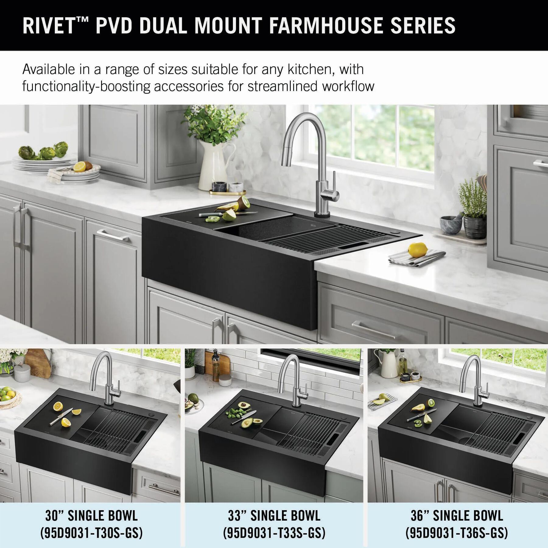 36&rdquo; Retrofit Farmhouse Apron Front 16 Gauge Workstation Kitchen Sink Single Bowl in with WorkFlow&trade; Ledge and&nbsp;Accessories for Top Mount Drop-In Installation