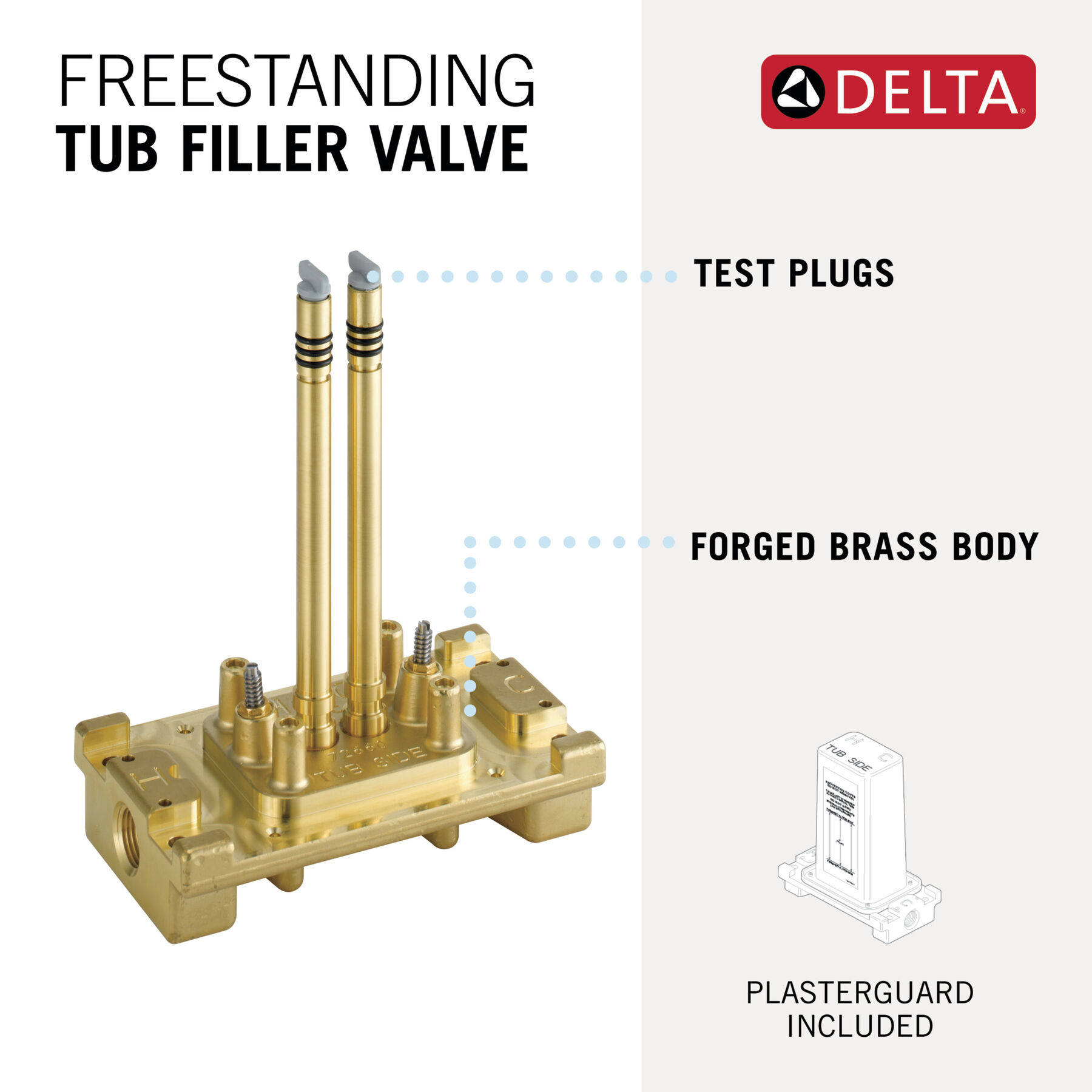 Floor Mount Tub Filler - Rough with Stops (Recertified), image 1