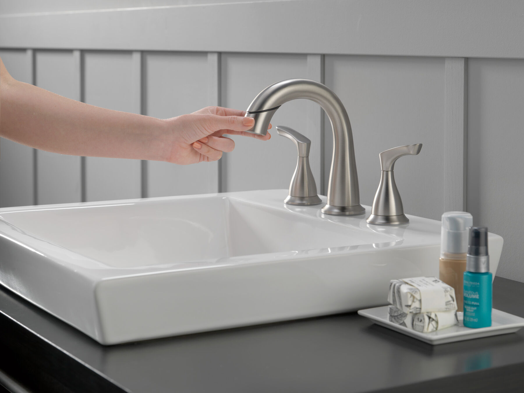 Two Handle Widespread Pull-Down Bathroom Faucet, image 6