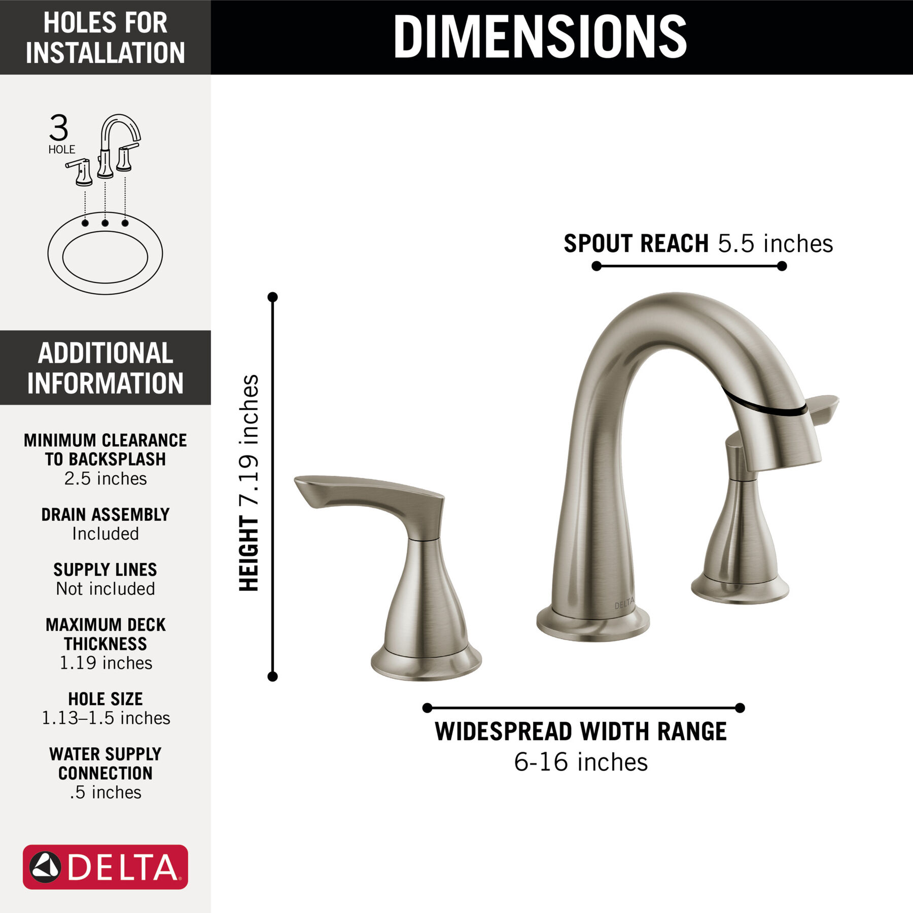 Two Handle Widespread Pull-Down Bathroom Faucet, image 1