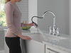 Two Handle Pull-Down Bridge Kitchen Faucet