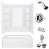 60x32 Alcove Bathtub Bundle with Trim, Drain and Overflow - Left Drain