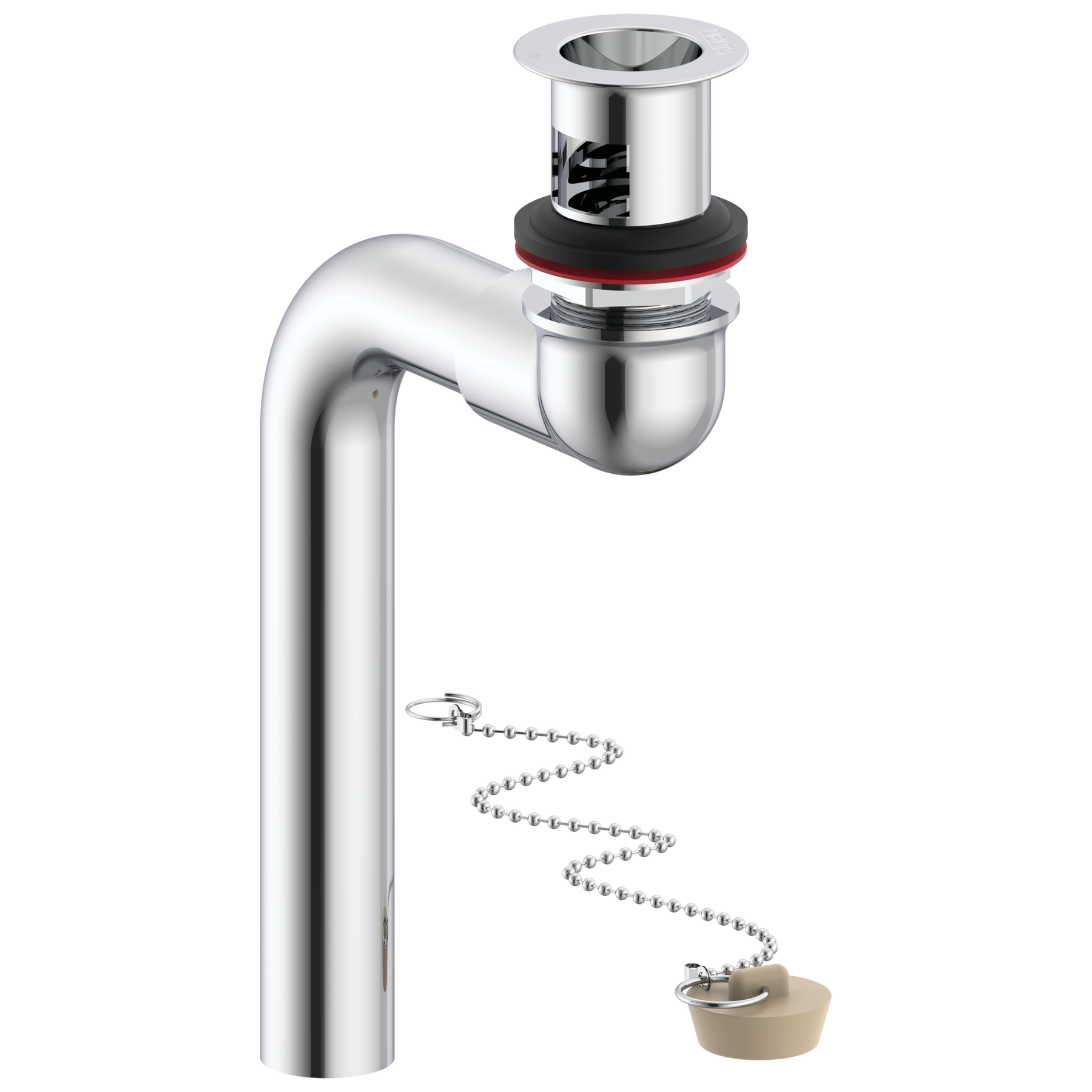 Cast Offset Lavatory Waste with Chain and Stopper