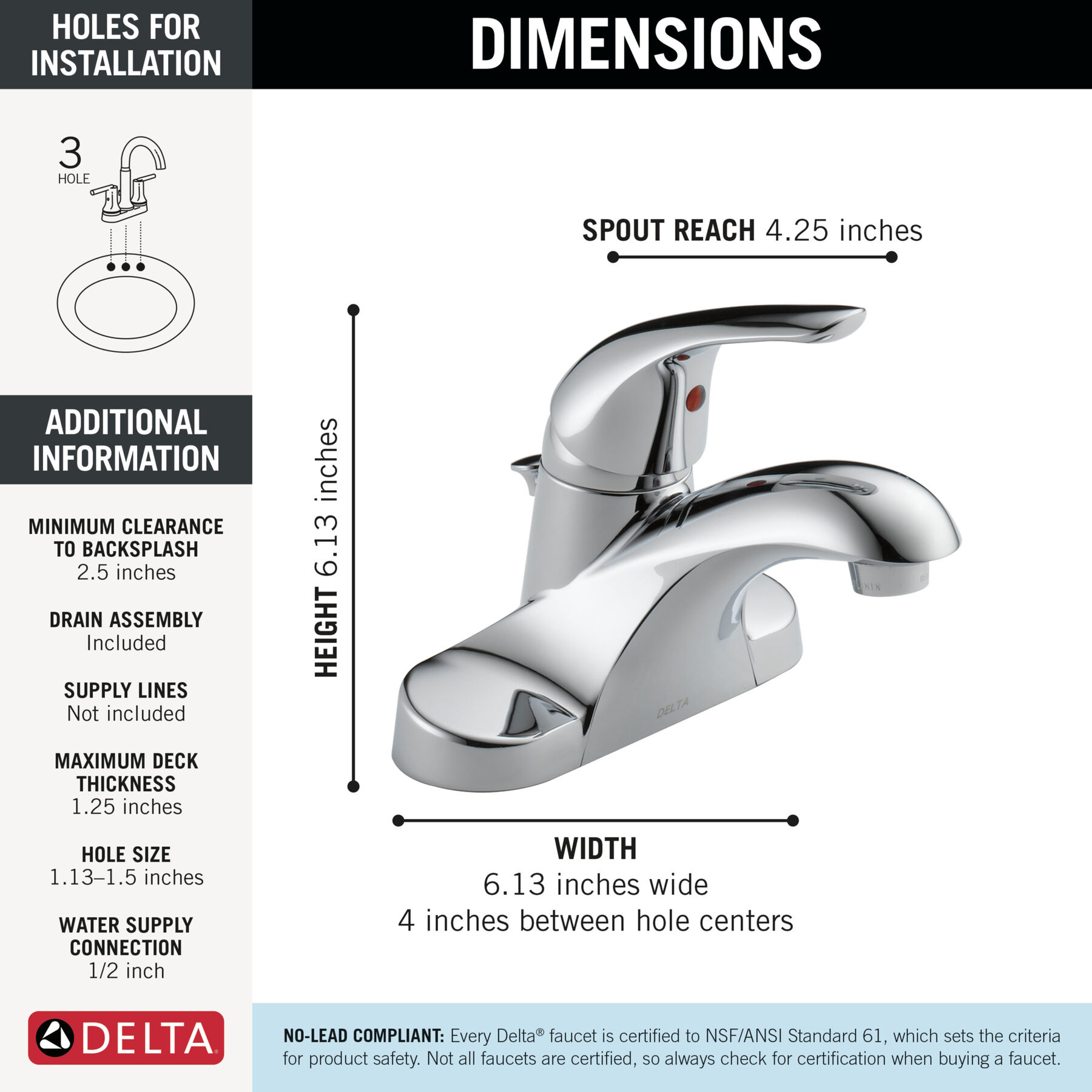 Single Handle Centerset Bathroom Faucet, image 12