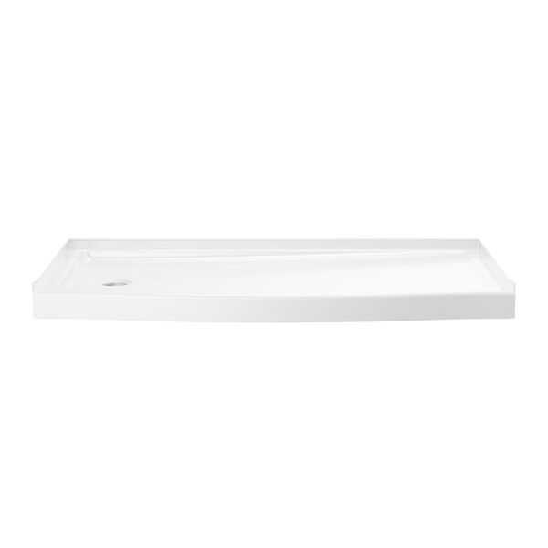 60 x 32" Curved Alcove Shower Base with Left Drain