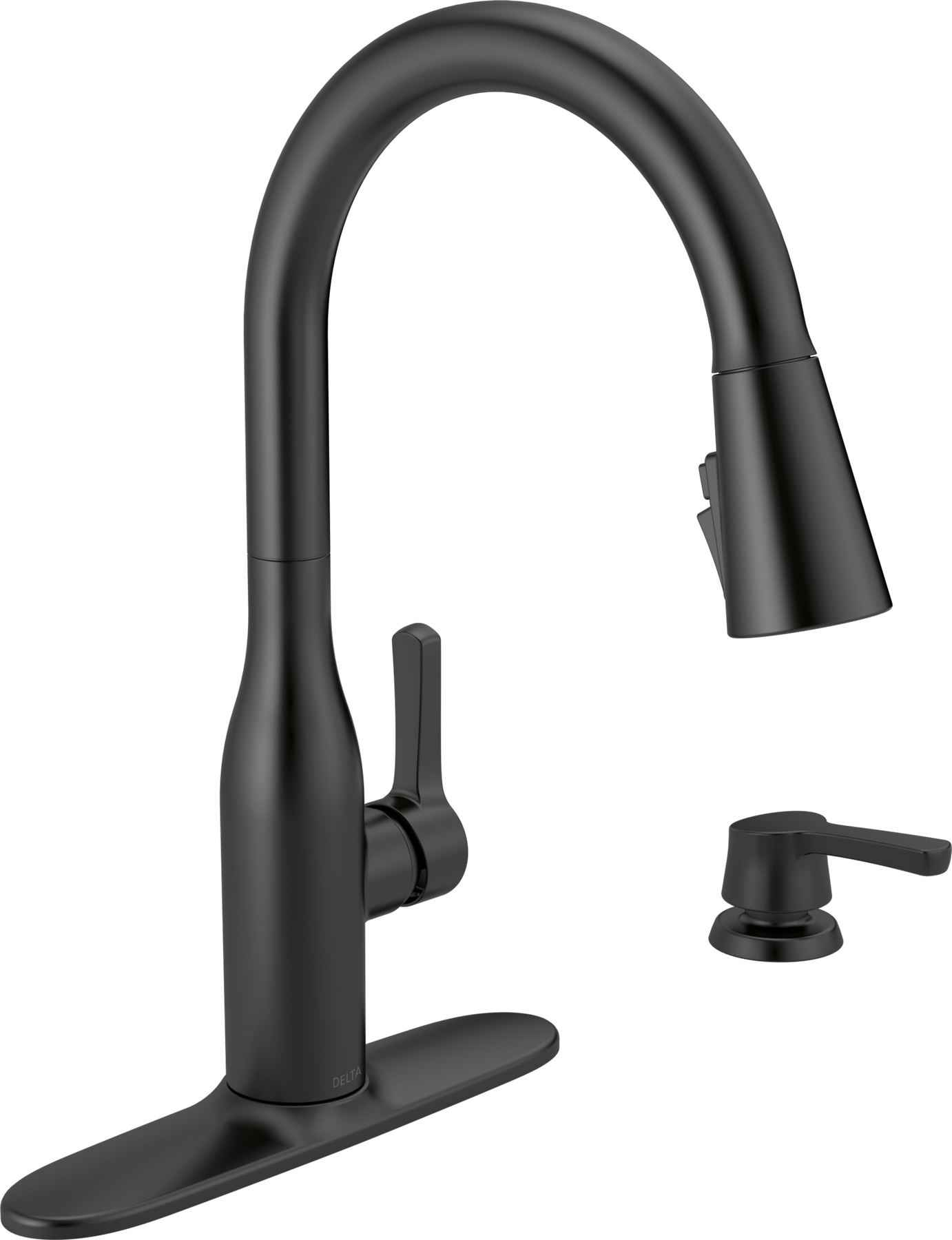 Single Handle Pull-Down Kitchen Faucet with Soap Dispenser and ShieldSpray® Technology (Recertified), image 1