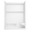 60x32 Alcove Shower Base with Tile Wall Bundle  - Right Seat Left Drain
