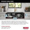 32&rdquo; Granite Composite Workstation Kitchen Sink Undermount Single Bowl with WorkFlow&trade; Ledge and Accessories