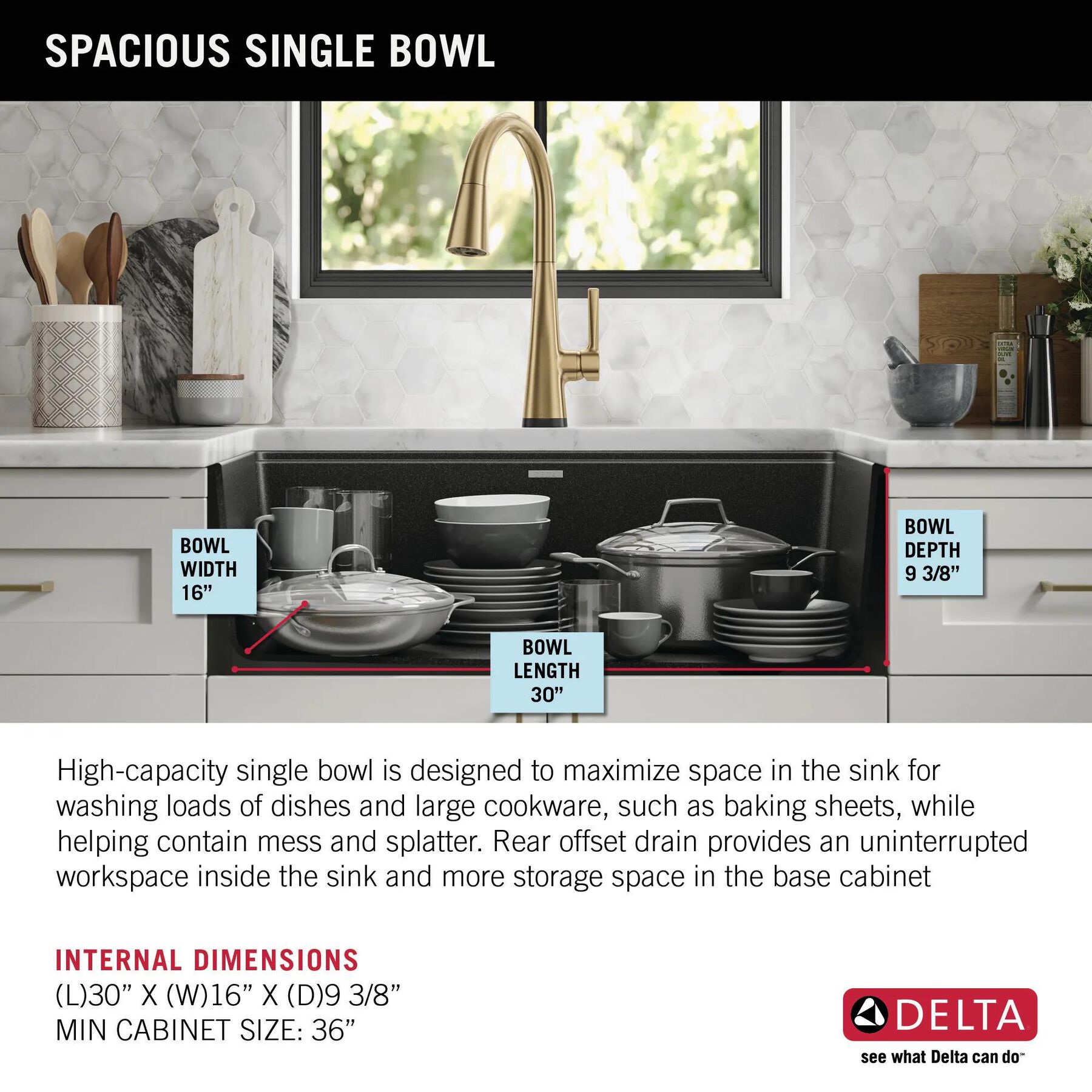 32&rdquo; Granite Composite Workstation Kitchen Sink Undermount Single Bowl with WorkFlow&trade; Ledge and Accessories