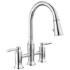 Two Handle Pull-Down Bridge Kitchen Faucet