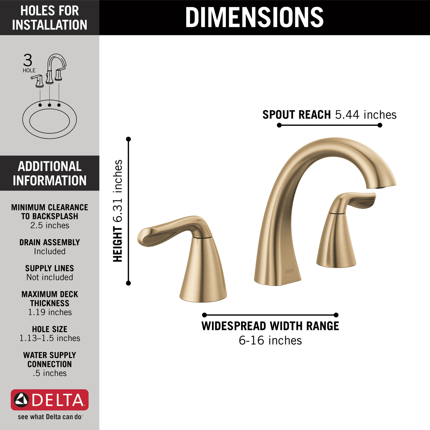 Widespread Bathroom Faucet 2L (Recertified), image 1
