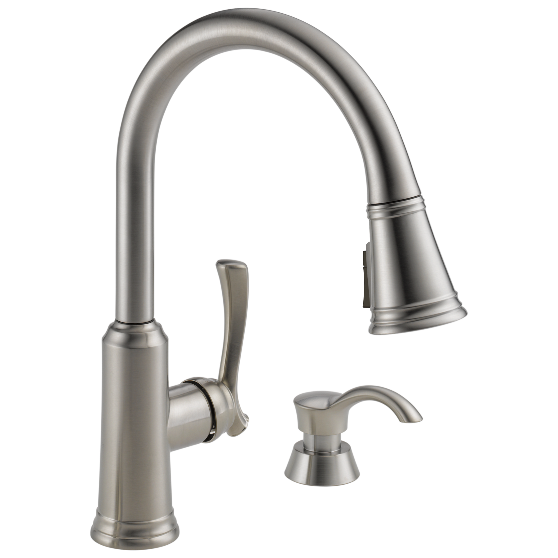 Single Handle Pull-Down Kitchen Faucet with Soap Dispenser and ShieldSpray&reg; Technology (Recertified)