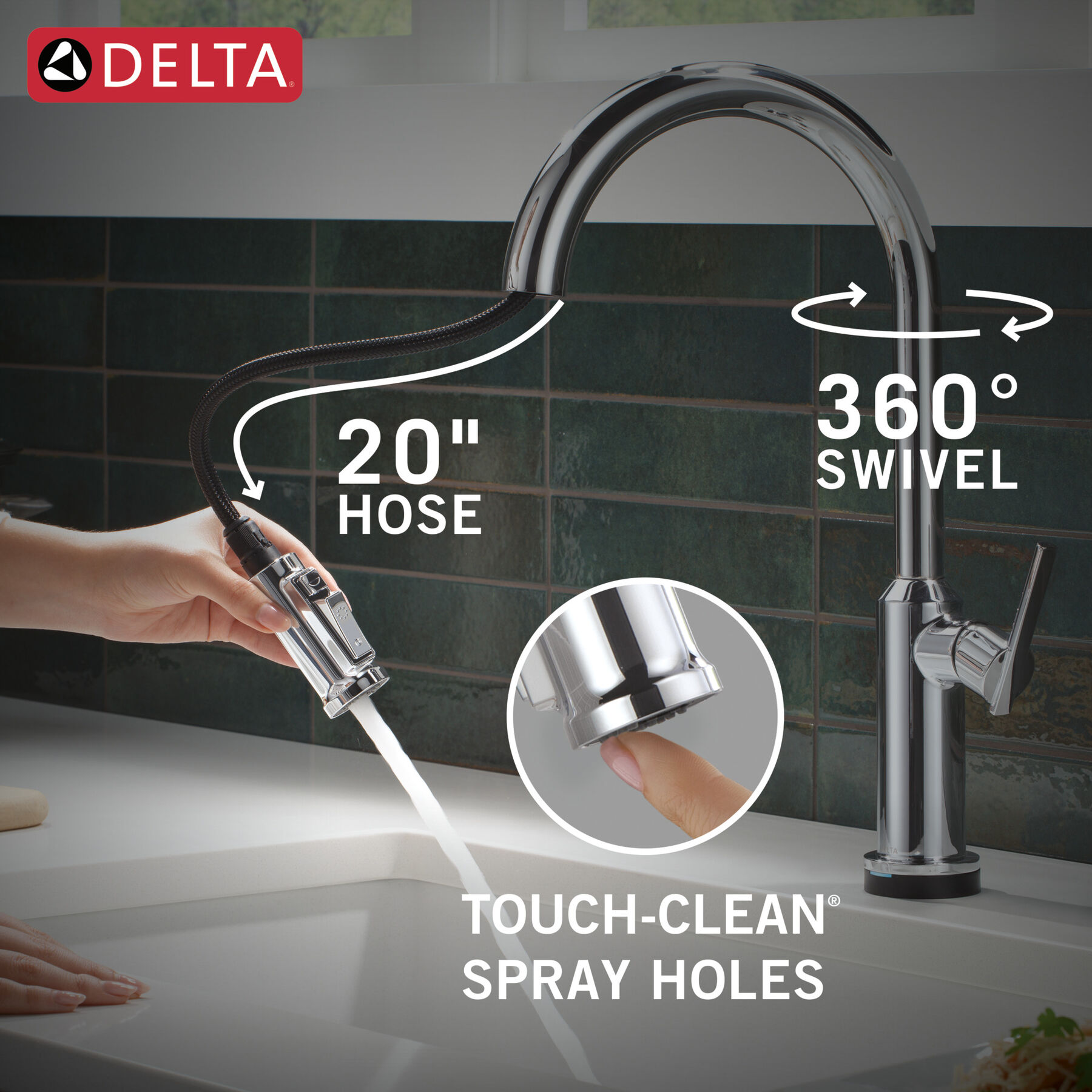 Touch2O&reg; Technology Kitchen Faucet with Touchless Technology, image 9