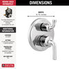 Two-Handle Monitor® 14 Series Valve Trim with 3-Setting Integrated Diverter