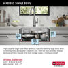 23” Workstation Undermount Single Bowl 16 Gauge Stainless Steel Kitchen Sink with WorkFlow™ Ledge and Accessories
