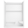 60x32 Alcove Shower Base with Tile Wall Bundle  - Right Seat Center Drain Curve