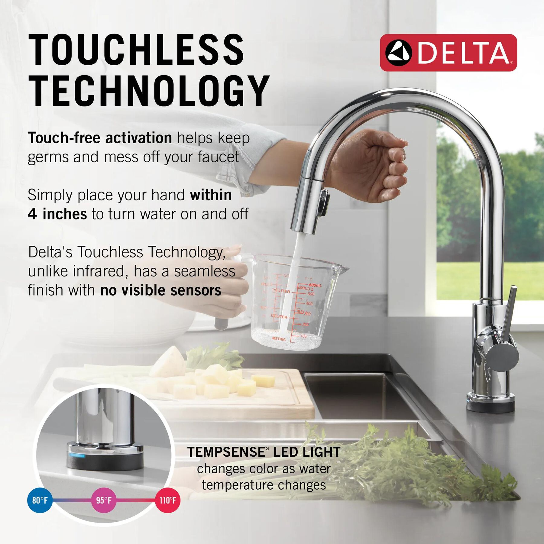 Touch2O with Touchless and VoiceIQ&reg; Technology Single Handle Pull-Down Kitchen Faucet with Soap Dispenser
