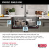 25” Workstation Kitchen Sink Drop-In Top Mount 16 Gauge Stainless Steel Single Bowl with WorkFlow™ Ledge and Accessories