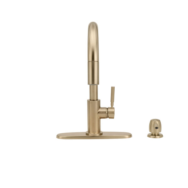 Single Handle Pull-Down Kitchen Faucet with Soap Dispenser (Recertified)