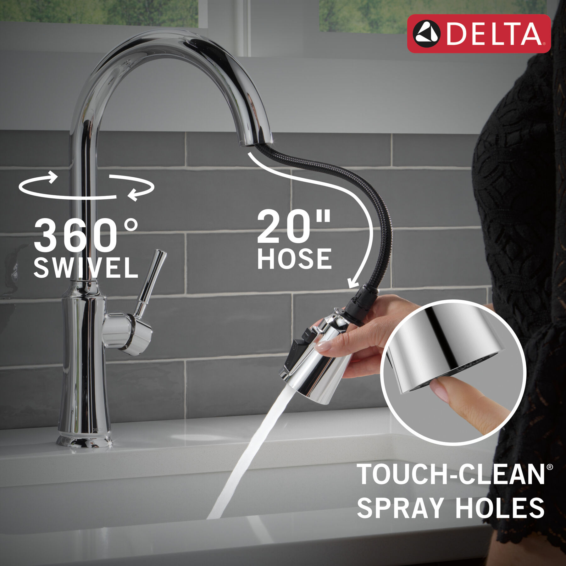 Single Handle Pull-Down Kitchen Faucet with Soap Dispenser and ShieldSpray Technology, image 6