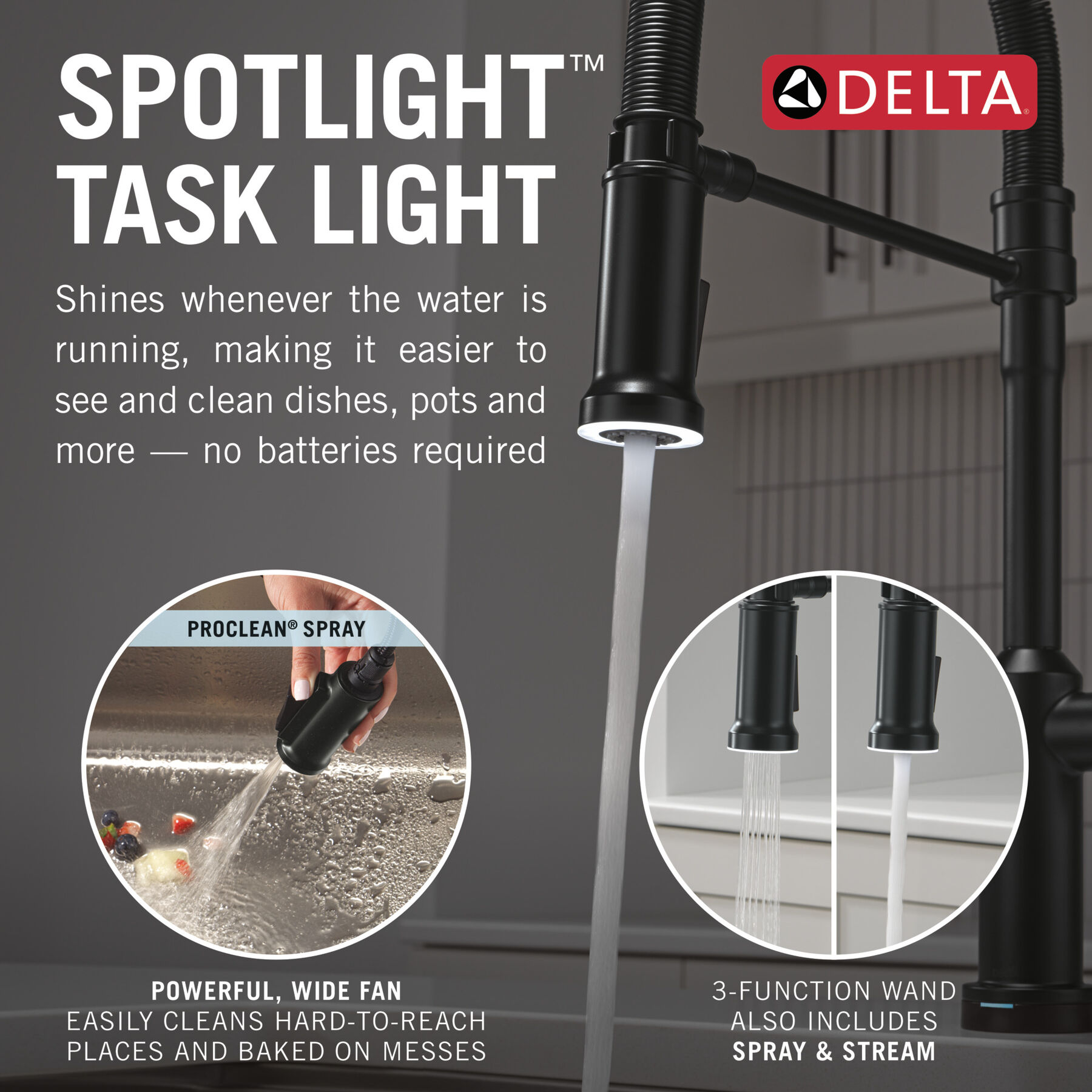 Touch2O&reg; Technology Kitchen Faucet with Touchless Technology