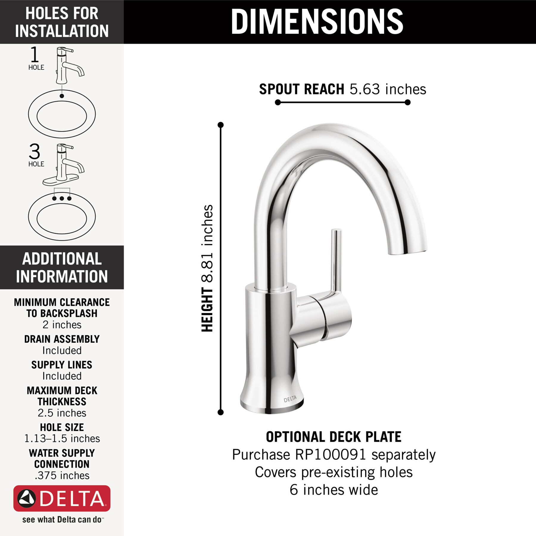 Single Handle Bathroom Faucet, image 1