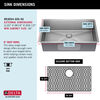 32” Undermount Stainless Steel Single Bowl Kitchen Sink with Accessories