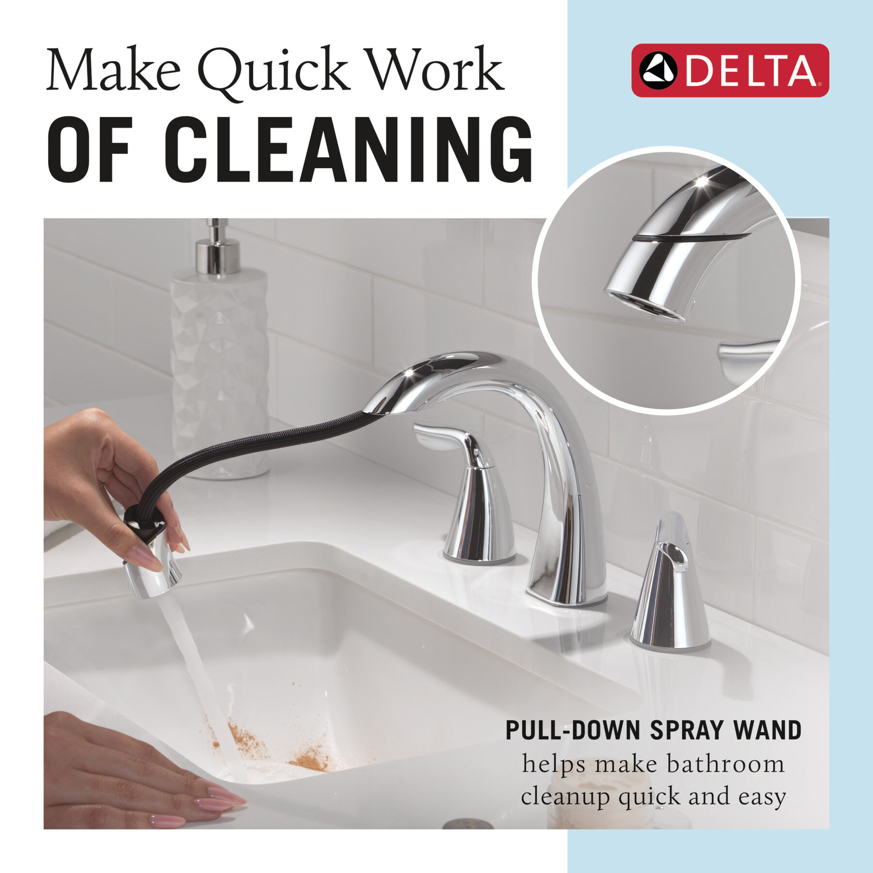 Two Handle Widespread Pull-Down Bathroom Faucet, image 1