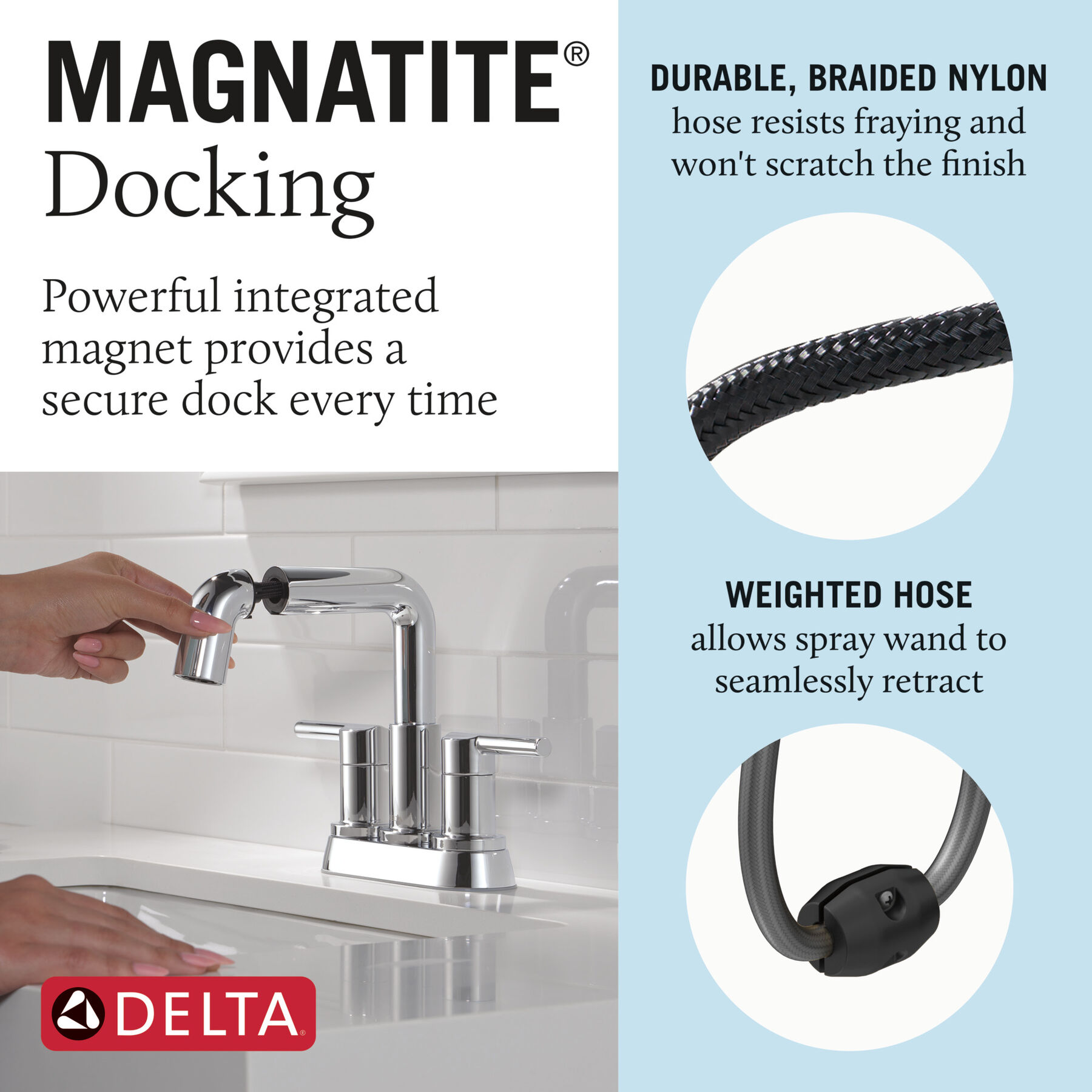 Two Handle Centerset Pull-Down Bathroom Faucet, image 7