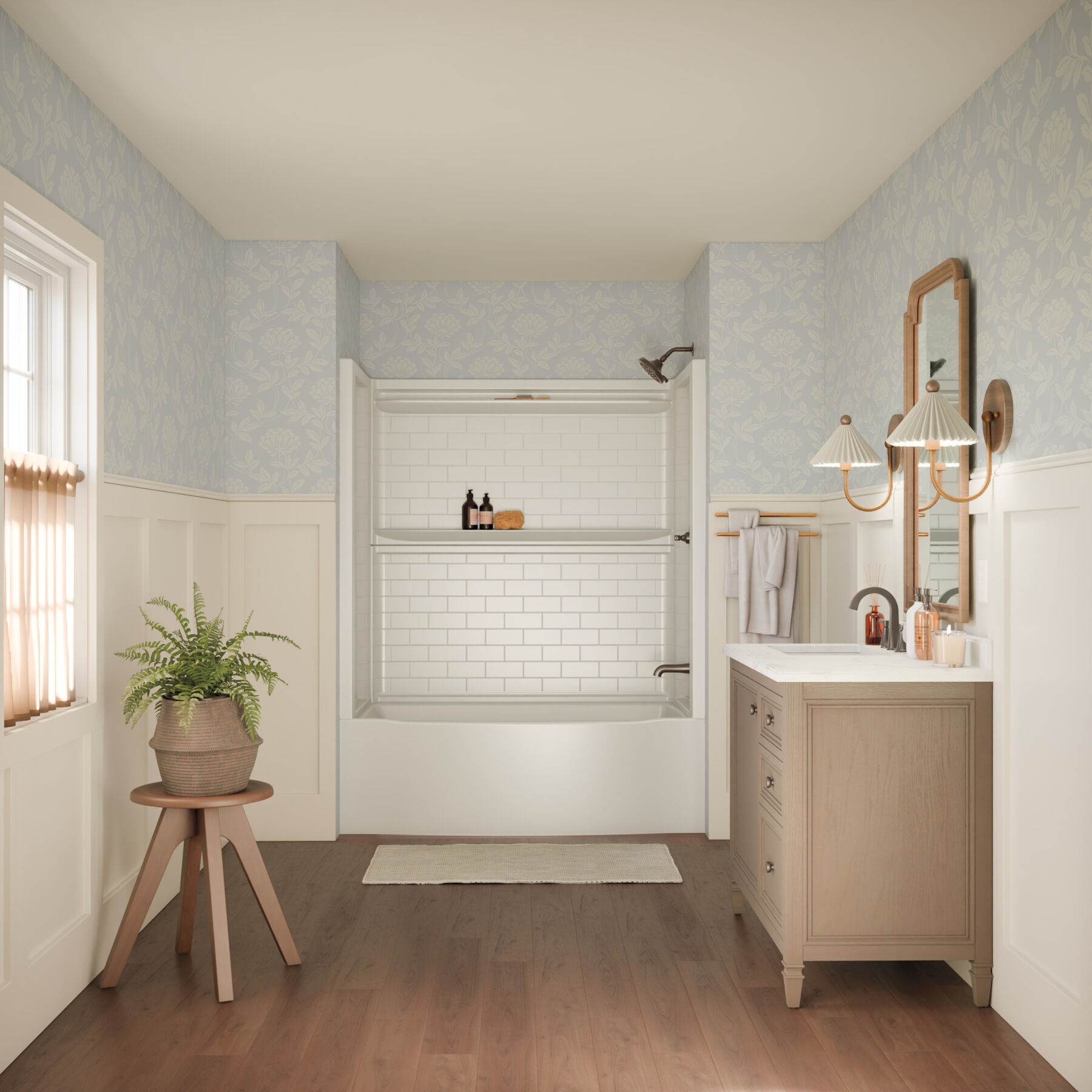 60x32 Alcove Bathtub with Tile Wall Bundle - Right Drain Curve, image 2