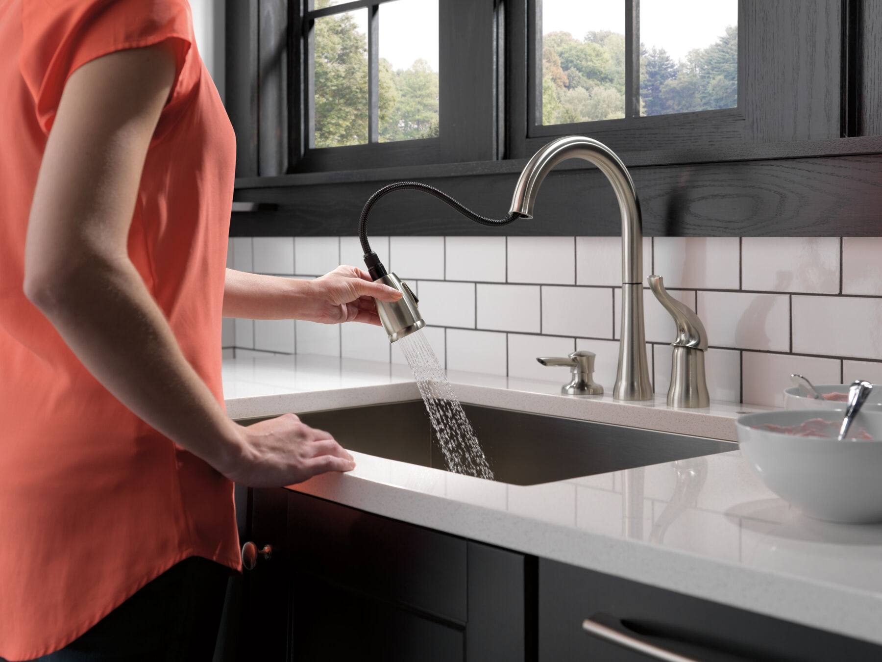 Pull-Down Kitchen Faucet 1L w/Soap (Recertified), image 2