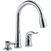 Single Handle Pull-Down Kitchen Faucet with Soap Dispenser