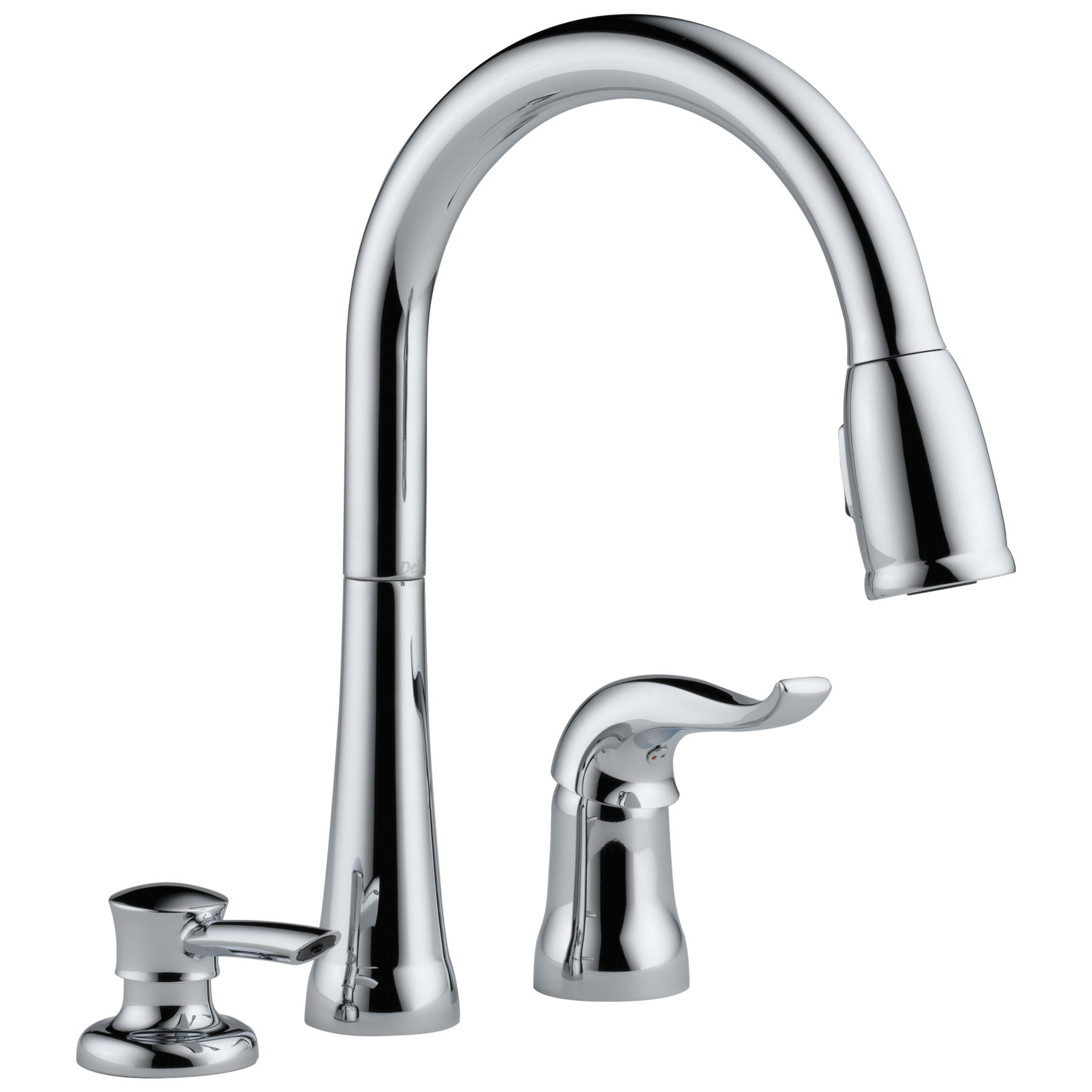 Single Handle Pull-Down Kitchen Faucet with Soap Dispenser