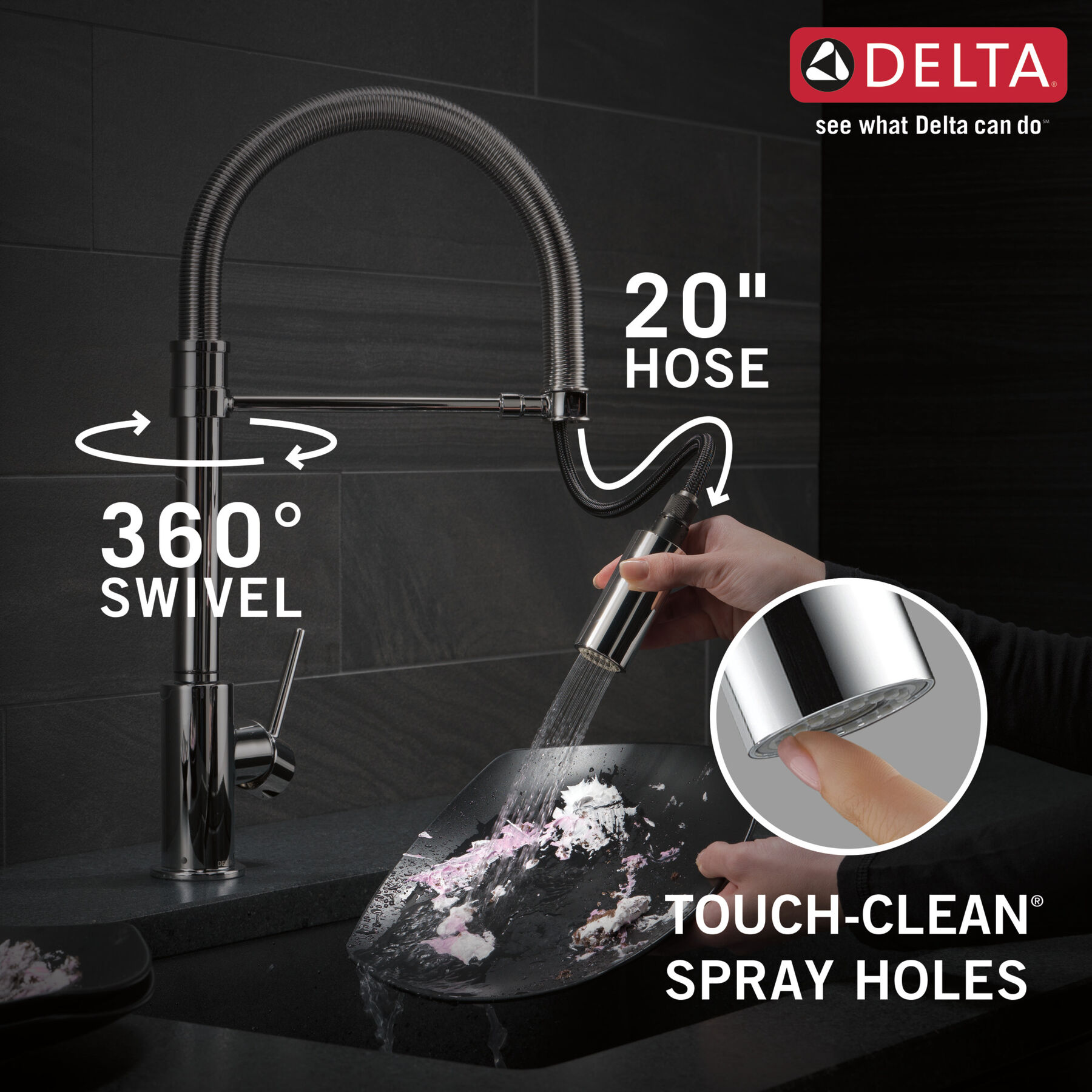 Single-Handle Pull-Down Spring Kitchen Faucet, image 21