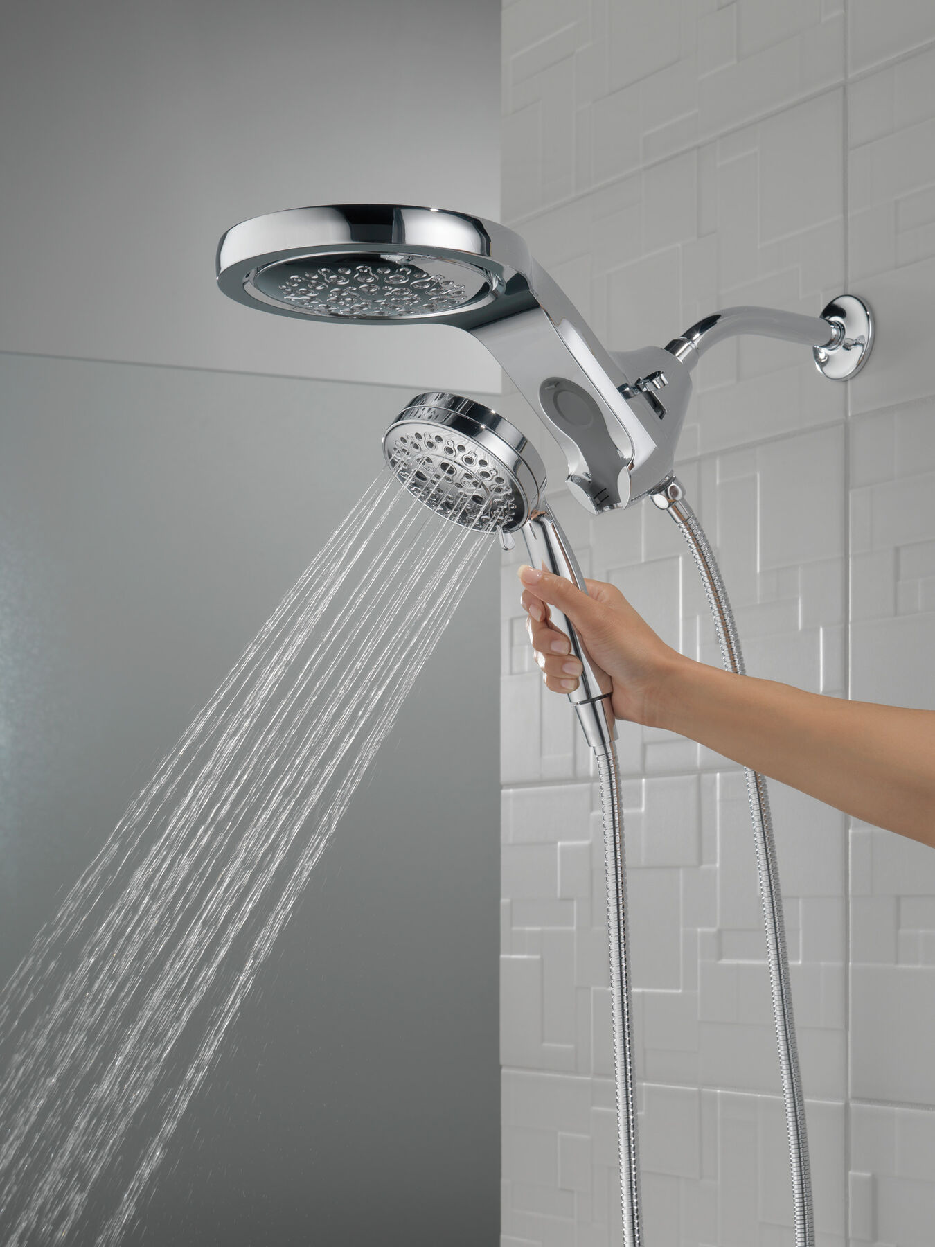 HydroRain® H<sub>2</sub>Okinetic® 5-Setting Two-in-One Shower Head, image 4