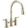Two Handle Pull-Down Bridge Kitchen Faucet