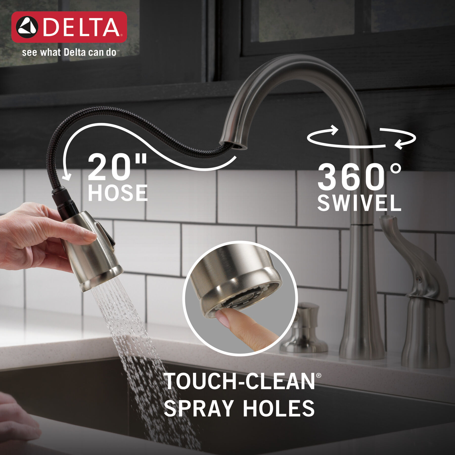 Pull-Down Kitchen Faucet 1L w/Soap (Recertified), image 4