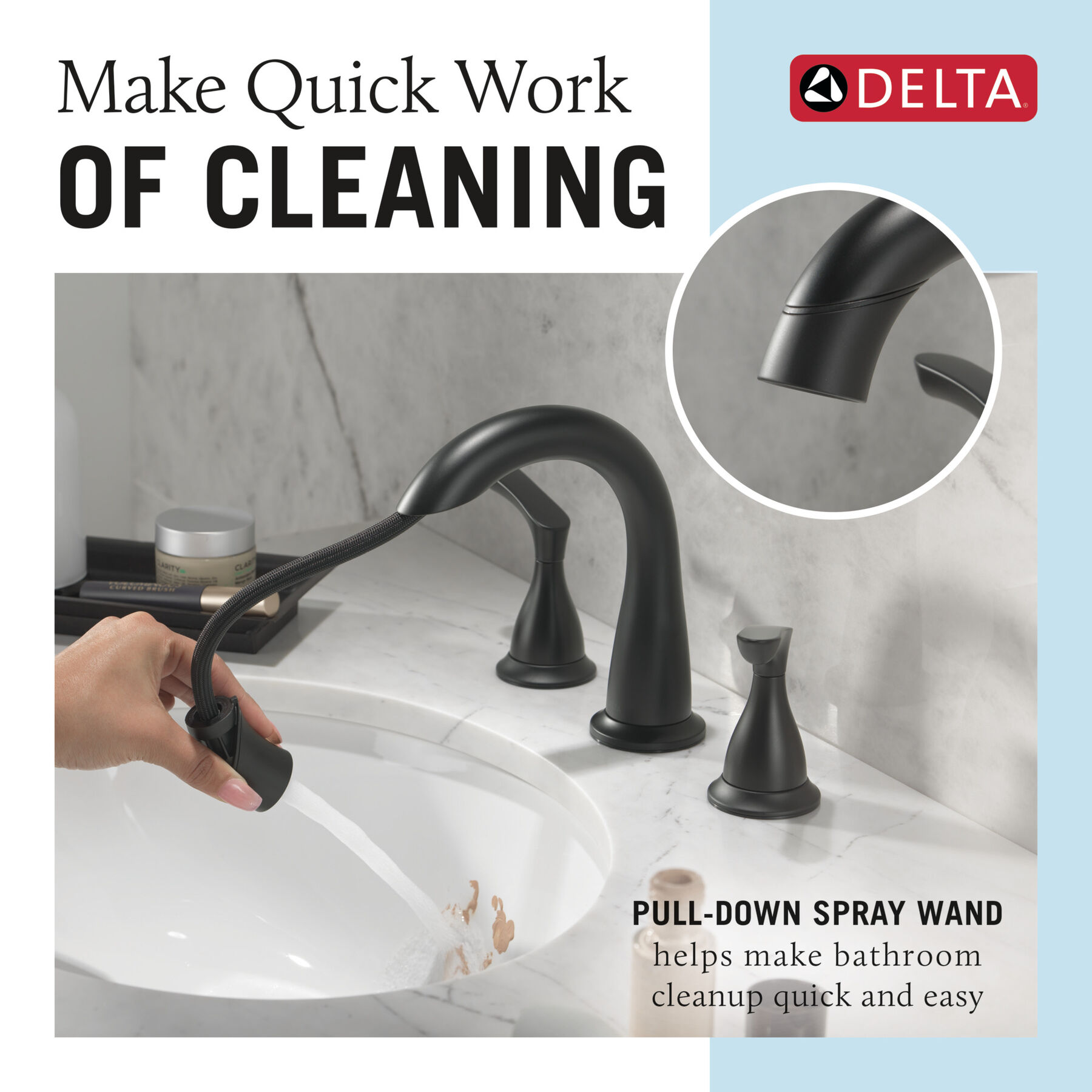 Two Handle Widespread Pulldown Bathroom Faucet (Recertified), image 2