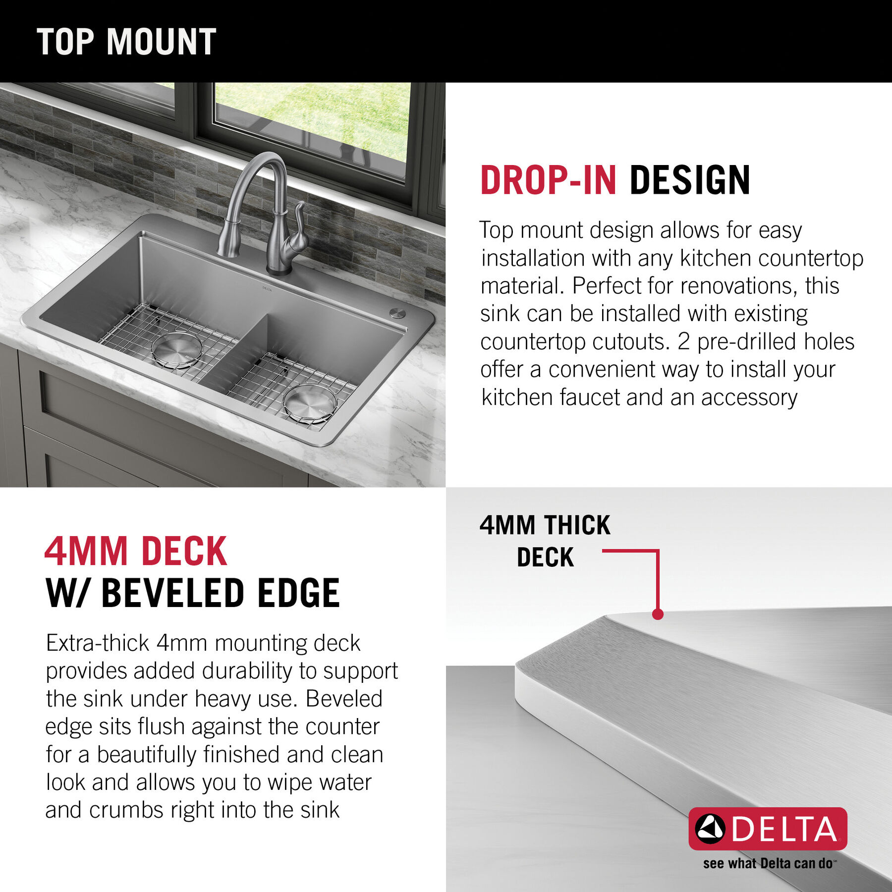 33” Workstation Drop-In Top Mount Double Bowl 16 Gauge Stainless Steel Kitchen Sink with WorkFlow™ Ledge and Accessories, image 15