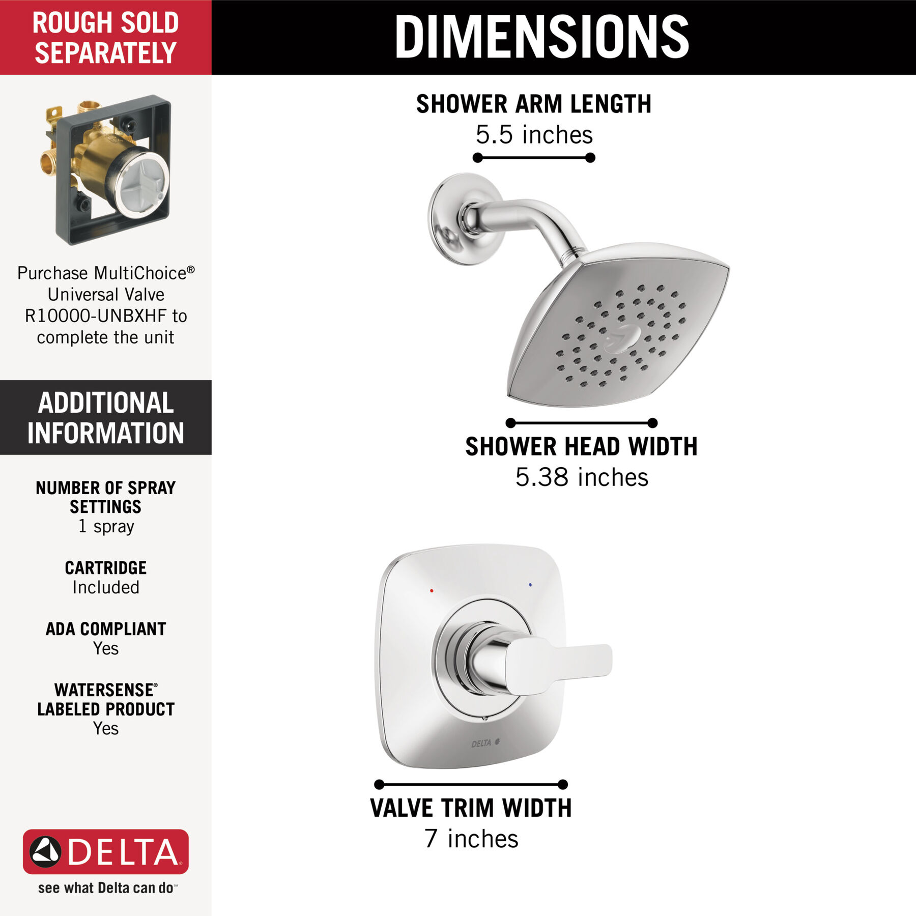 Monitor 14 Series Shower Trim, image 1