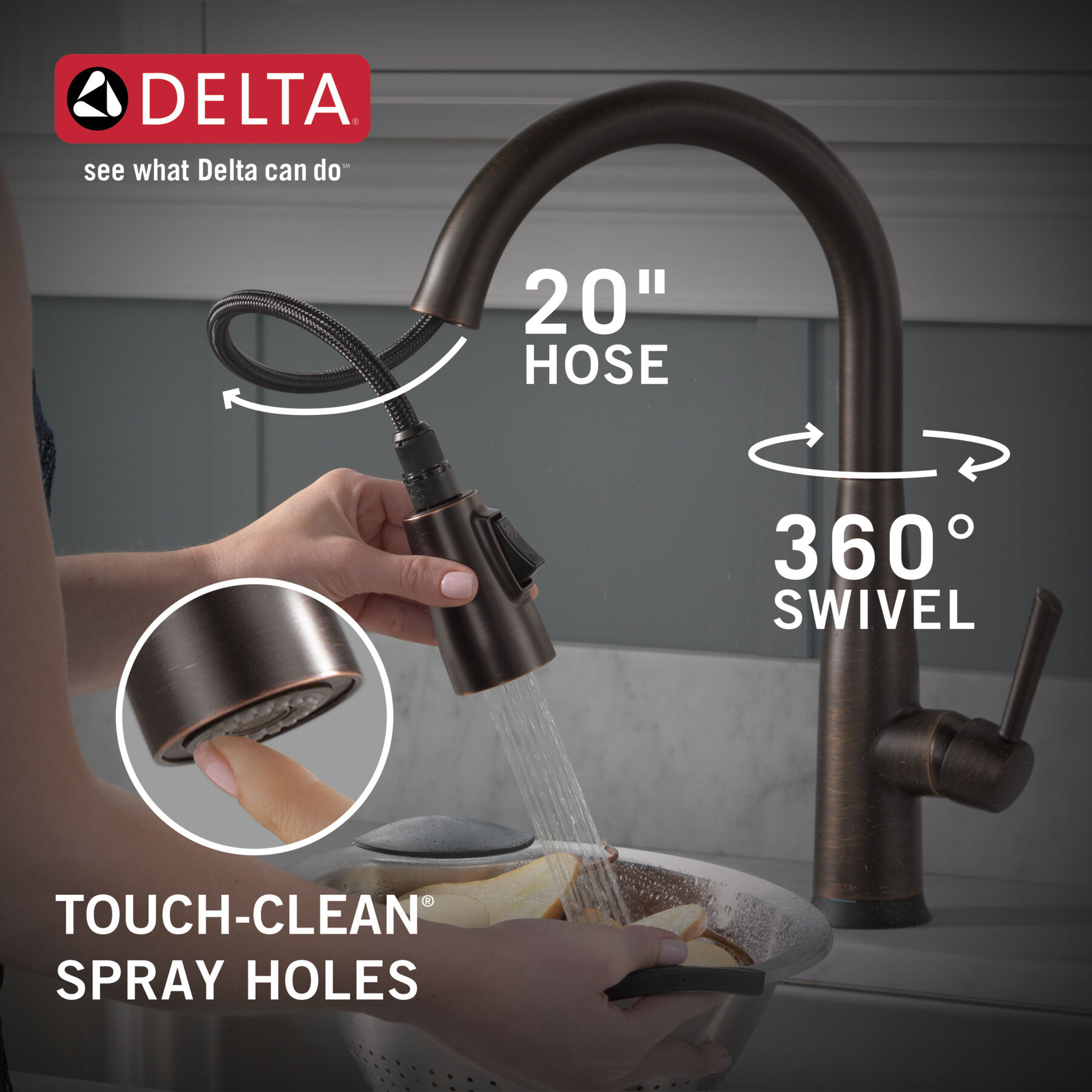 VoiceIQ® Single Handle Pull-Down Faucet with Touch<sub>2</sub>O® Technology, image 7