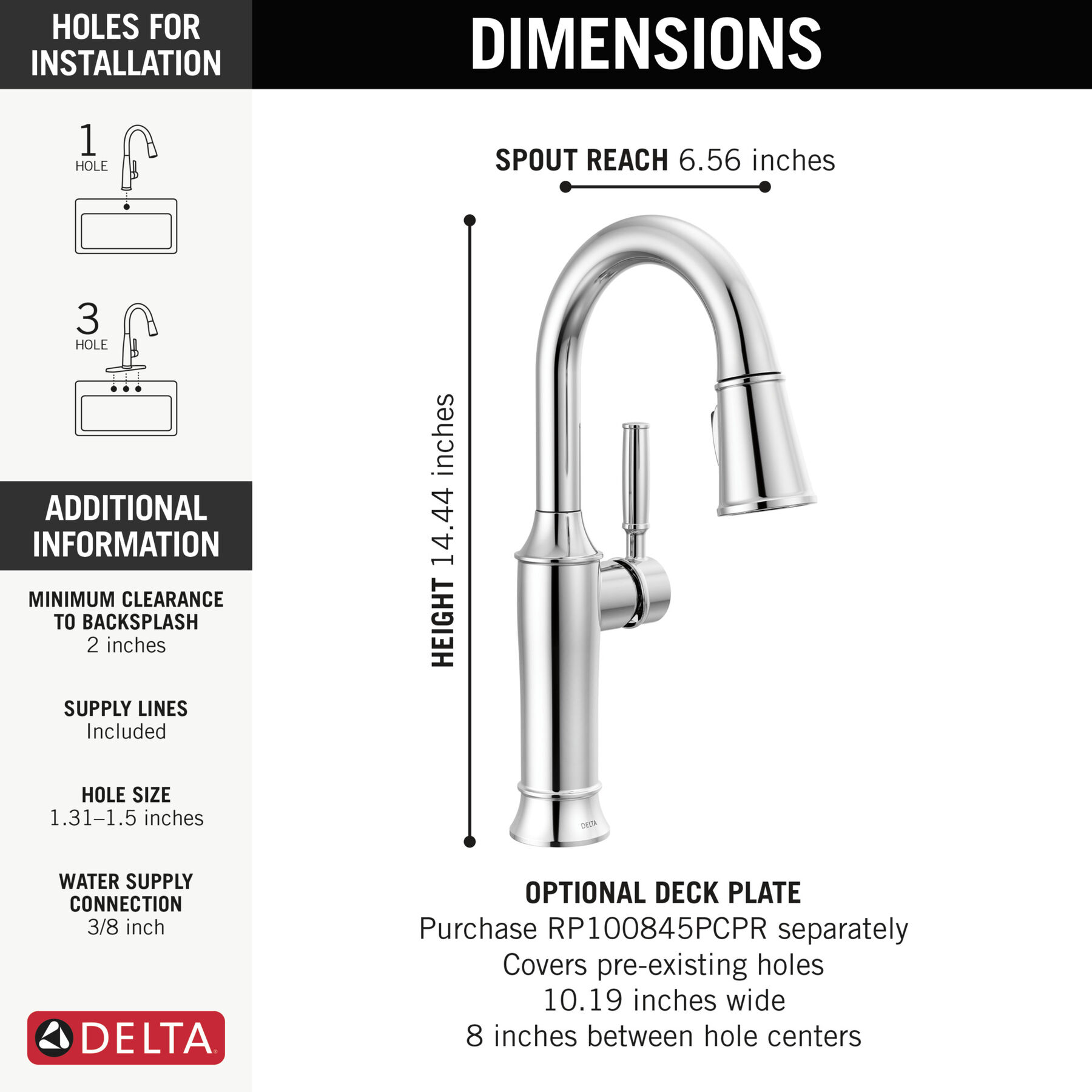 Single Handle Pull-Down Bar / Prep Faucet, image 2