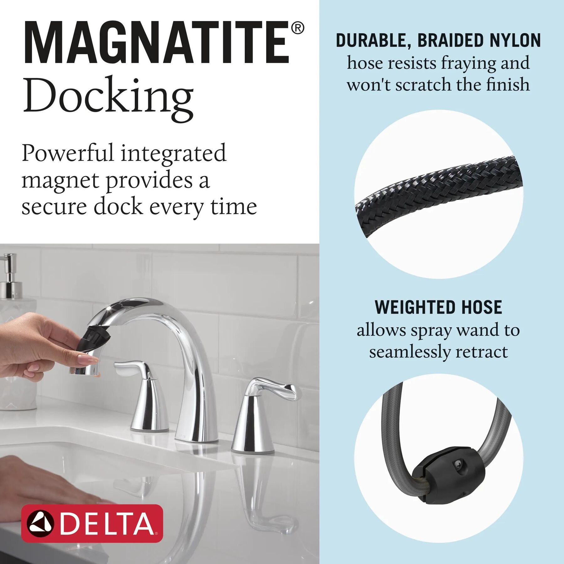 Two Handle Widespread Pull-Down Bathroom Faucet