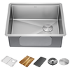 23” Workstation Undermount Single Bowl 16 Gauge Stainless Steel Kitchen Sink with WorkFlow™ Ledge and Accessories